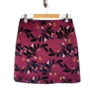 Ann Taylor Womens Maroon Floral Pencil Skirt 6 P